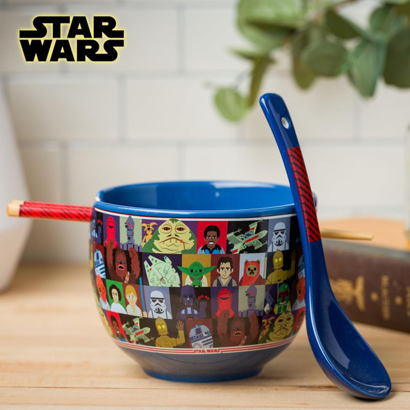 Ramen Bowl Silver Buffalo Star Wars Characters Ceramic