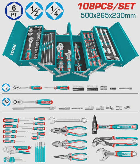 TOOL SET CHEST 108PCS TOTAL THTCS121081