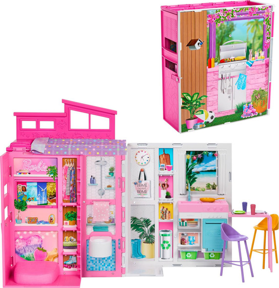 Toy Barbie Dollhouse Playset Getaway House with 11 Accessories