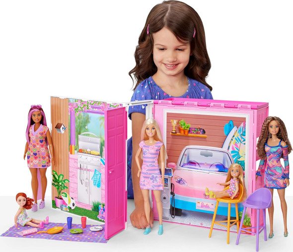 Toy Barbie Dollhouse Playset Getaway House with 11 Accessories
