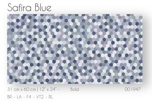 TILE CERAMIC 12"X24" 31X60CM SAFIRA BLUE
