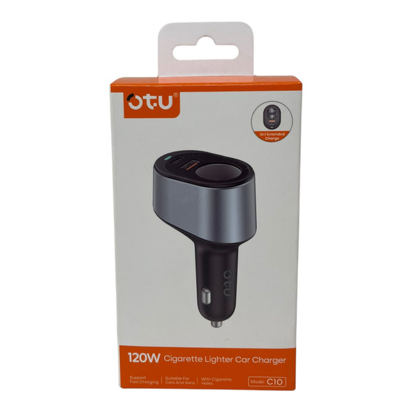 CHARGER CAR OTU C10 FAST CHARGING CAR CHARGER 120W TYPE-C + USB