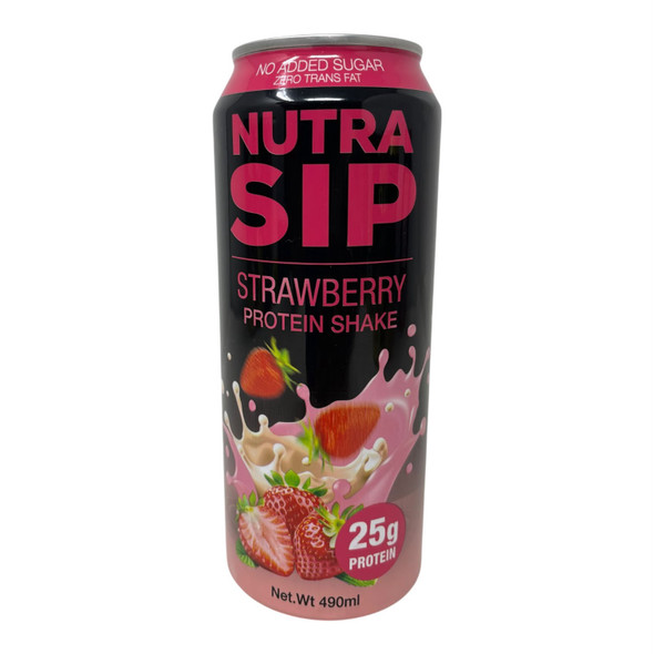 NUTRA SIP STRAWBERRY PROTEIN SHAKE 490ML 25G