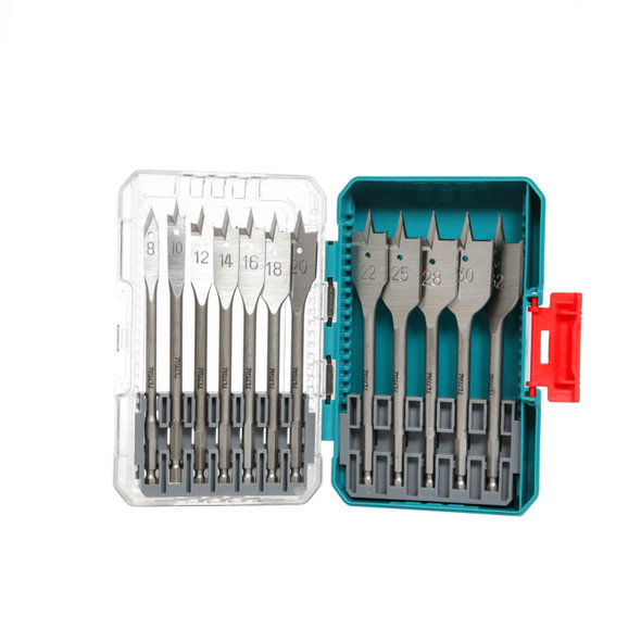 DRILL BIT SET 12PCS TOTAL TACSDL1206 FLAT WOOD