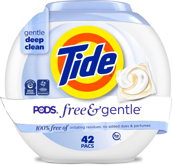 Washing Machine Detergent Tide Pods Free & Gentle 42count