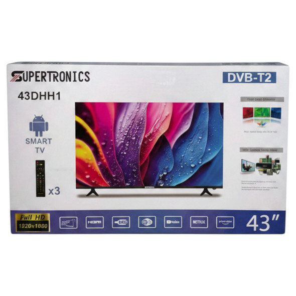 TELEVISION SUPERTRONICS 43" 43DHH1 DVB-T2 SMART TV LED