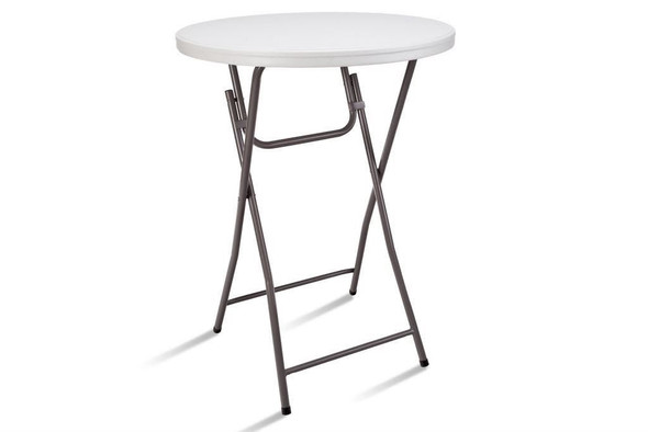 TABLE FOLDING PLASTIC WHITE COCKTAIL HOMESTAR HS-X81 2.6FT STRAIGHT ROUND 31.5" X 43.5"