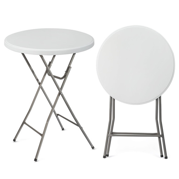 TABLE FOLDING PLASTIC WHITE COCKTAIL HOMESTAR HS-X81 2.6FT STRAIGHT ROUND 31.5" X 43.5"