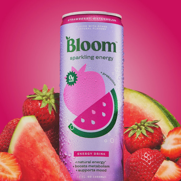 BLOOM SPARKLING STRAWBERRY WATERMELON ENERGY DRINK 12 FL OZ