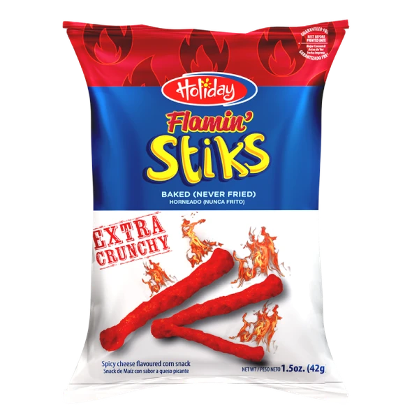 HOLIDAY SNACKS FLAMIN STIKS EXTRA CRUNCHY 42G