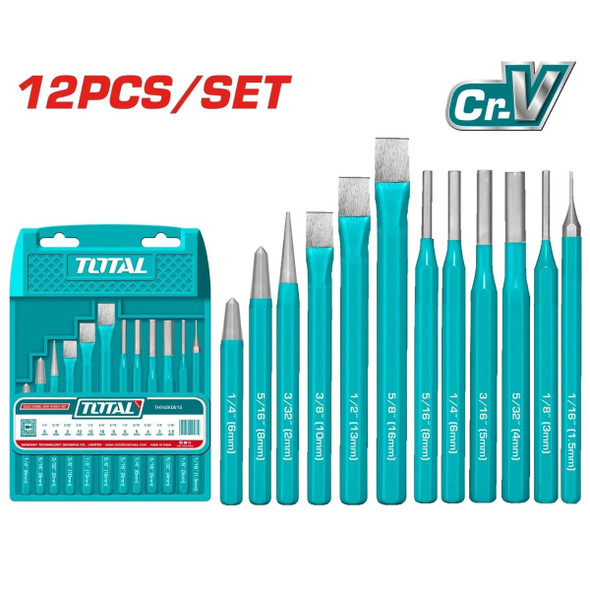 COLD CHISEL PUNCH SET TOTAL 12PCS THT42K0612