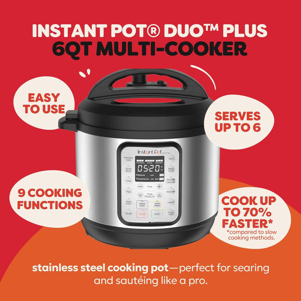Pressure Pot Electric Instant Pot Duo Plus 6Qt 9 in 1