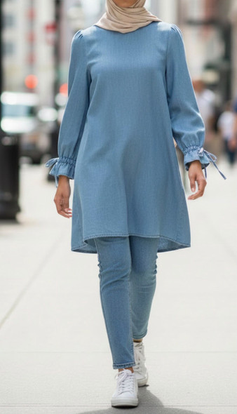 Top Tunic Denim Light Wash
