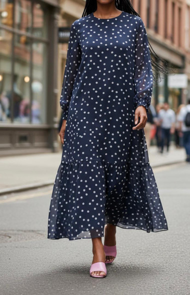 Dress Plus Lined Polka Dots