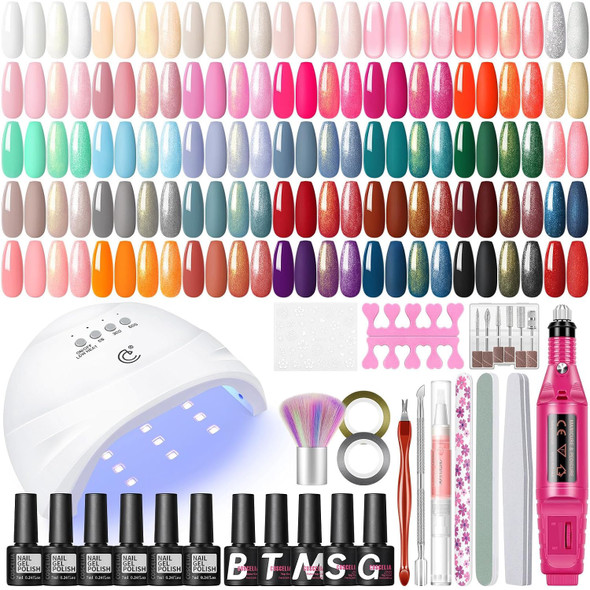 Nail Gel Polish Kit w/Lamp & drill 53pcs
