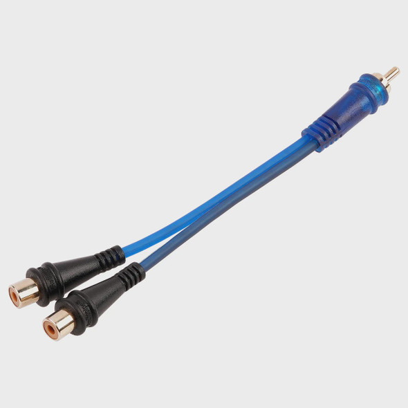 LEAD 1 RCA MALE TO 2 RCA FEMALE 6" BMV-BLS-YM-2F AUDIO PIPE
