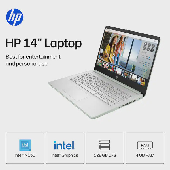 LAPTOP HP 14-DQ6103DX WILLOW GREEN 4GB 128GB N150 14"