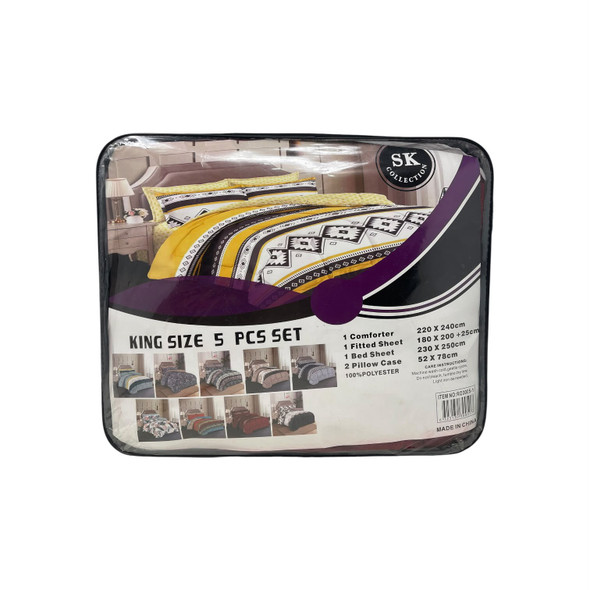 BED SHEET COMFORTER 5PCS SET KING SK5K RO3005-1