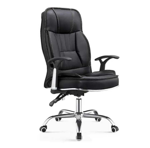 CHAIR OFFICE LEATHER BLACK OFFICE-21 (3BOX)