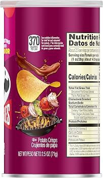 PRINGLES POTATO CRISPS BBQ 2.5oz 71g