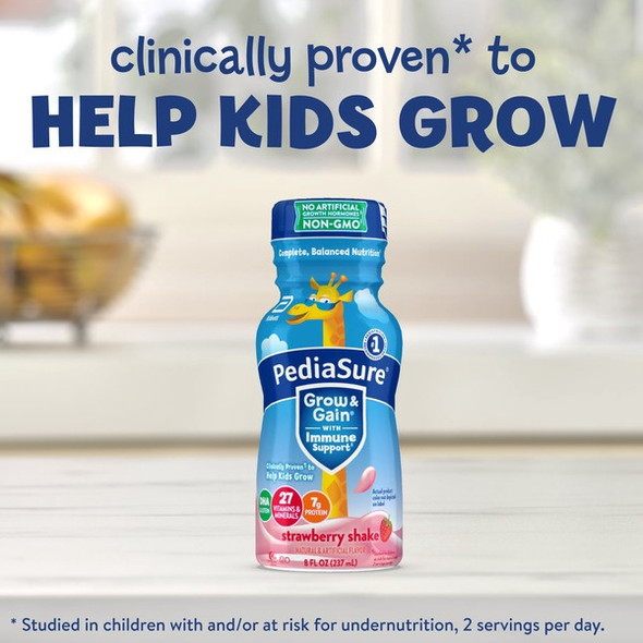 ABBOTT PEDIASURE GROW & GAIN WITH IMMUNE SUPPORT STRAWBERRY SHAKE 8fl 237ml