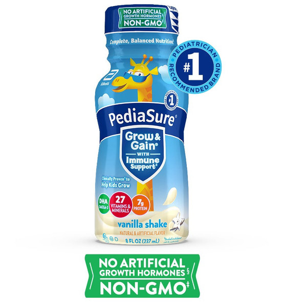 ABBOTT PEDIASURE GROW & GAIN WITH IMMUNE SUPPORT VANILLA SHAKE 8fl 237ml