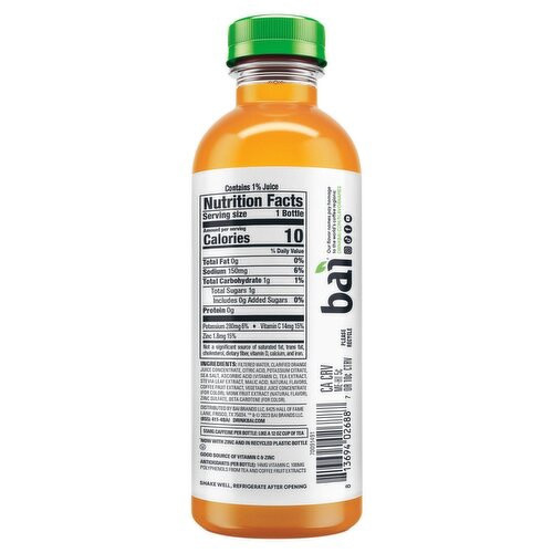 BAI IT'S WONDER WATER COSTA RICE CLEMENTINE 18oz 530ml