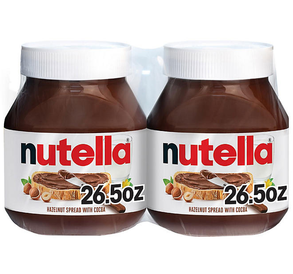 NUTELLA FERRERO HAZELNUT SPREAD WITH COCOA 26.5oz 750g 2PCS PACK