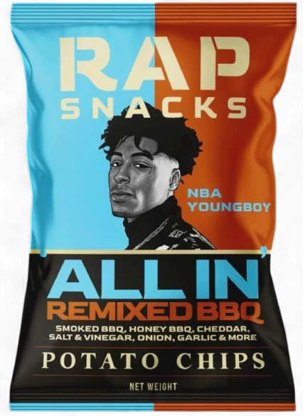 RAP SNACKS ALL IN REMIXED BBQ POTATO CHIPS NBA YOUNGBOY 1oz 28g