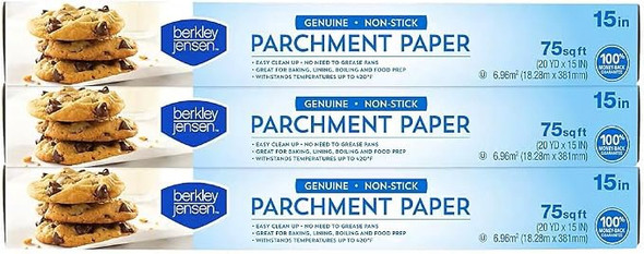 BERKLEY JENSEN PARCHMENT PAPER 15" 75sq ft  3PCS PACK