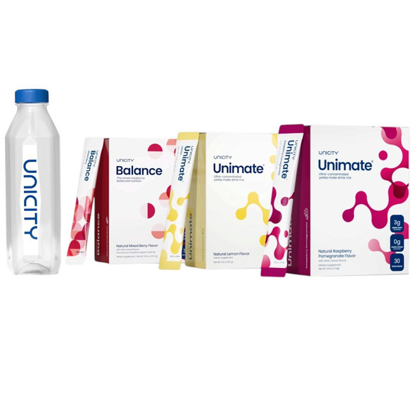 UNICITY 3BOX KIT PLUS FREE BOTTLE 1BOX BALANCE MIXED BERRY 1BOX UNIMATE LEMON 1BOX UNIMATE RASPBERRY