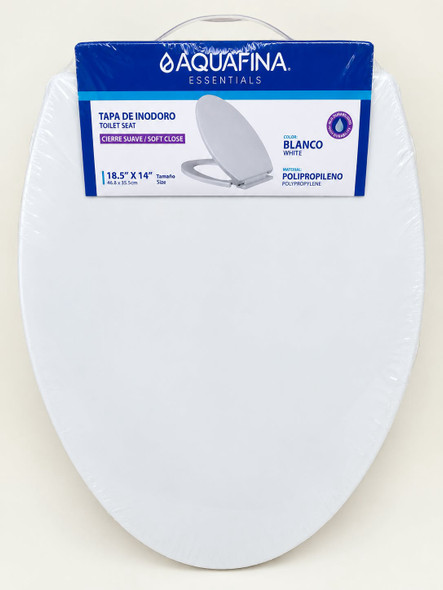TOILET SEAT AQUAFINA ELONGATED WHITE A-TSSC18.5X14-WT