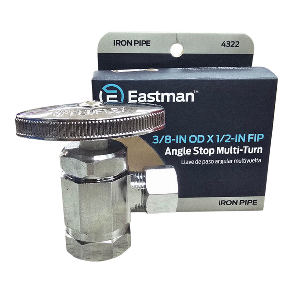 ANGLE VALVE EASTMAN 1/2" X 3/8" 04322 ANGLE VALVE EASTMAN 1/2" X 3/8" 04322