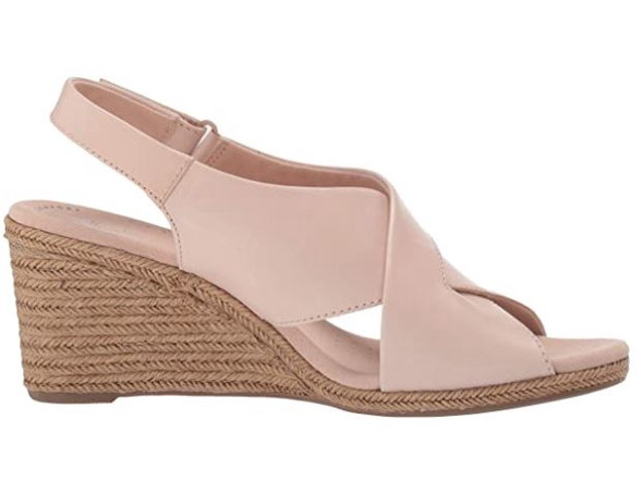 Footwear Clarks Women's Lafley Alaine Wedge Sandal Blush Leather