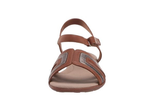 Footwear Clarks Women's Ada Mist Sandal Tan/Metallic Leather Combi