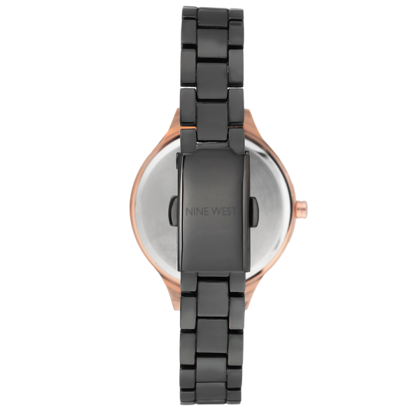 WATCH NINE WEST WOMEN?S ROSE GOLD-TONE AND GUNMETAL BRACELET NW/2225BKRT