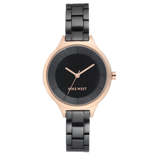 WATCH NINE WEST WOMEN ROSE GOLD-TONE AND GUNMETAL BRACELET NW/2225BKRT