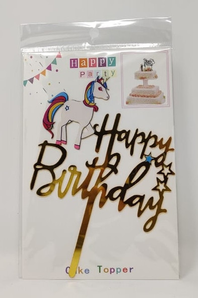 PARTY CAKE TOPPER HAPPY BIRTHDAY Unicorn YS13