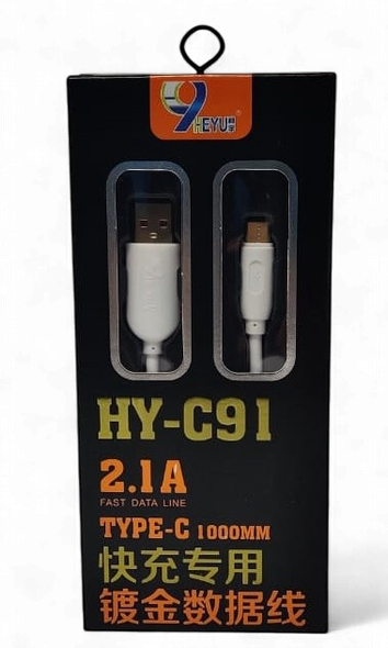 CABLE USB HEYU HY-C91 2.1A TYPE-C  1000MM