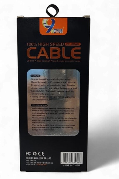 CABLE USB HEYU HY-C91 2.1A TYPE-C  1000MM