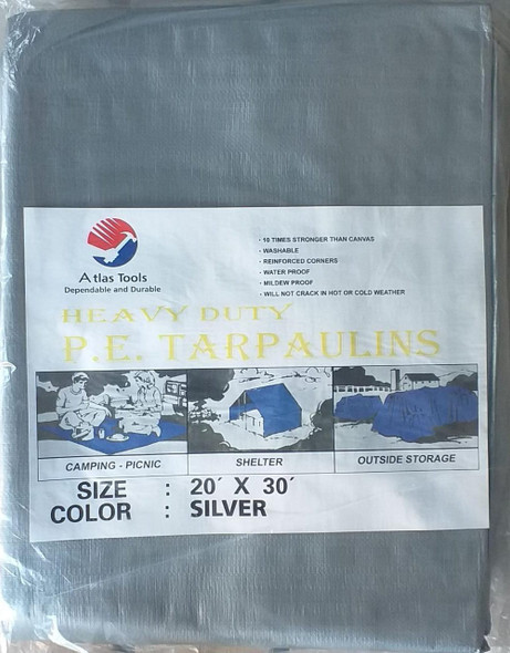TARPAULIN SILVER 20'X 30' ATLAS