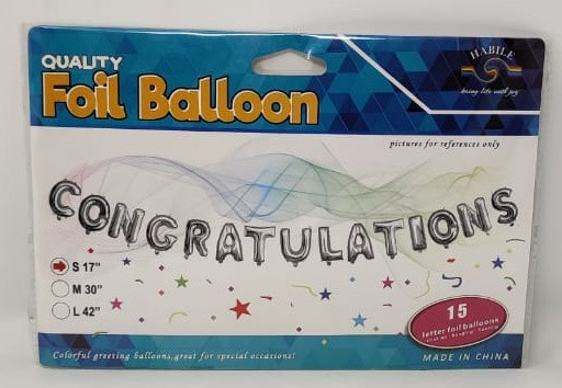 PARTY BALLOONS CONGRATULATIONS 15PCS PACK BAL855