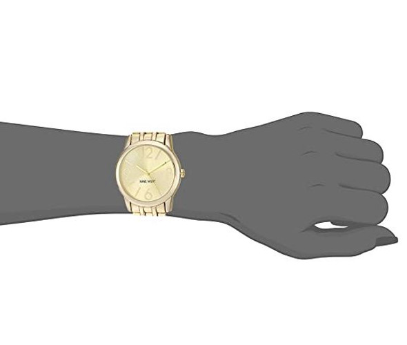 Watch Nine West Women's NW/1578CHGB Champagne Dial Gold-Tone Bracelet