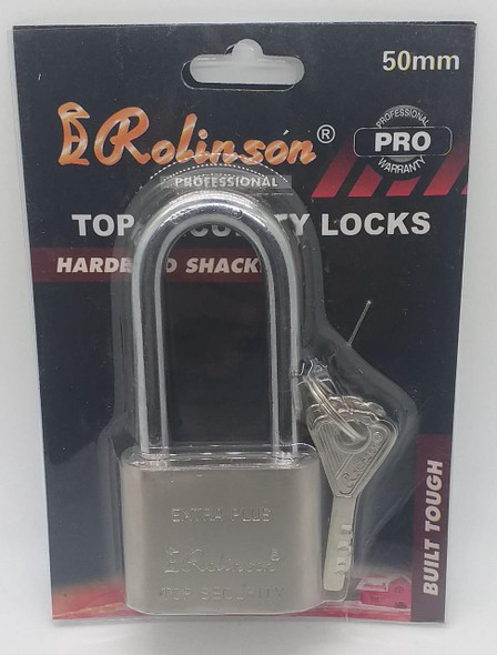 PADLOCK 50MM ROLINSON LONG SHACKLE