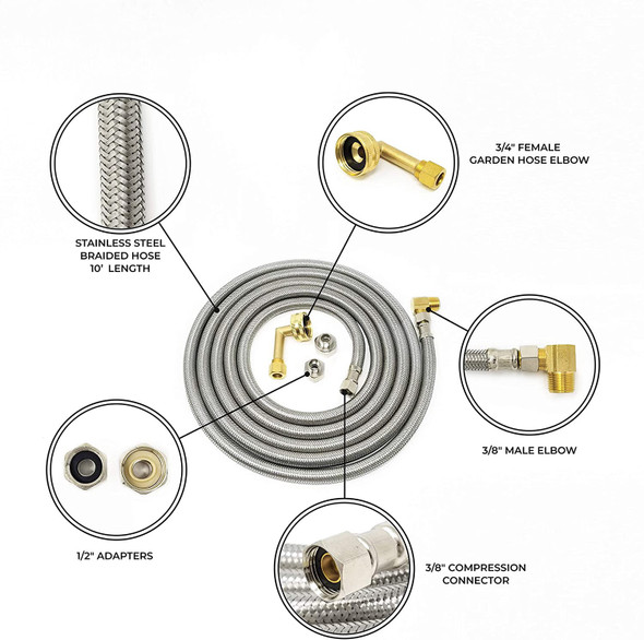 DISHWASHER FITTING KELARO 10' HOSE KIT