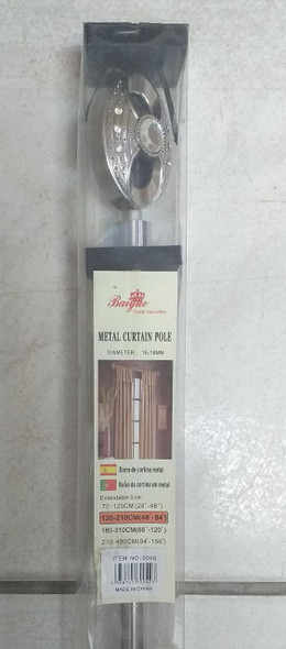 CURTAIN ROD BAIYAE SILVER DIAMETER 16-19MM 120-210CM 48"-84" NO:004B