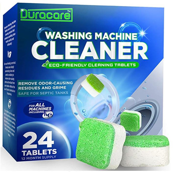 Washing Machine Cleaner Duracare  Heavy-Duty Deep Clean and Deodorize 24 Tablets - 1 Year Supply