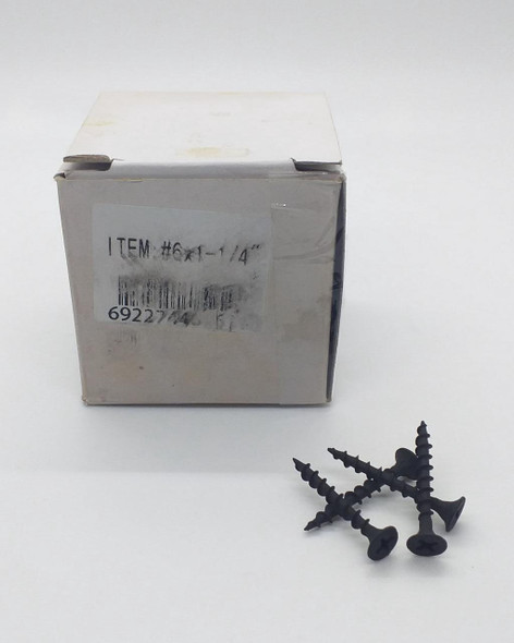 SCREW DRYWALL 6 X 1 1/4" BLACK 200PCS BOX 72318 COARSE THREAD
