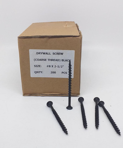 SCREW DRYWALL BLACK 8 X 2 1/2" 200PCS/BOX