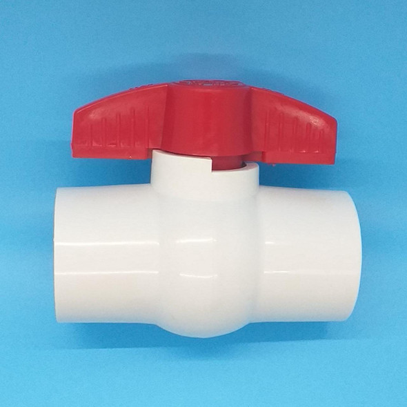 BALL VALVE 1 1/4" PVC WHITE